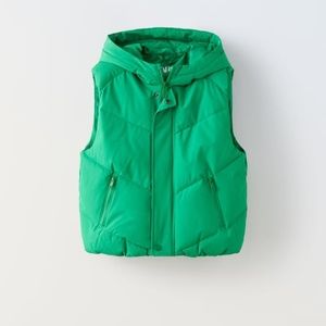 Zara Kids Green Puffer Vest